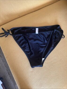 Women's Black Tie-Side Bikini Bottom
